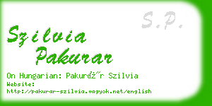 szilvia pakurar business card